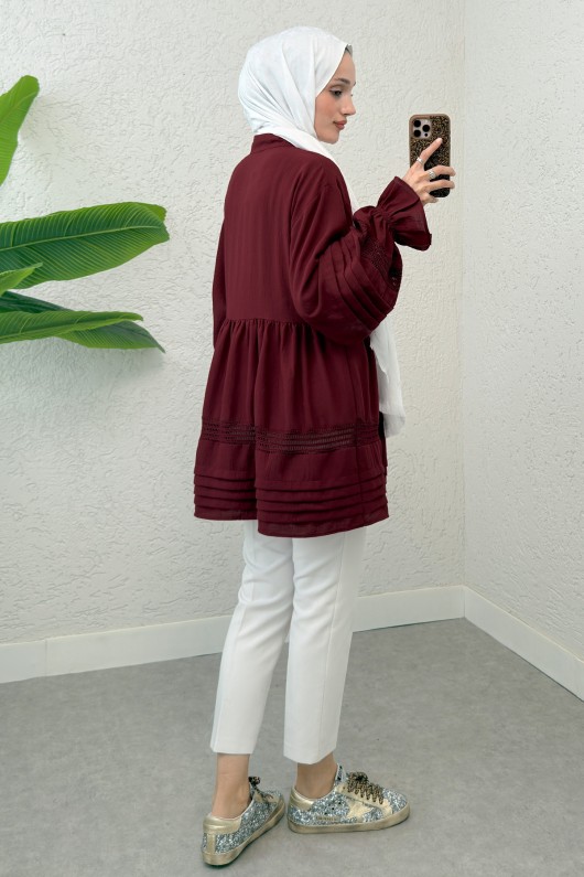 Fisto Detaylı Tunik 2208 - BORDO