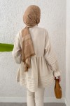 Fisto Detaylı Tunik 2208 - TAŞ RENGİ