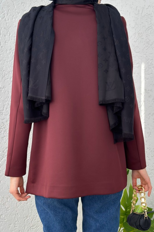 Tek Düğmeli Blazer Ceket 2210 - BORDO