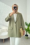 Tek Düğmeli Blazer Ceket 2210 - HAKİ