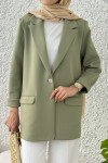 Tek Düğmeli Blazer Ceket 2210 - HAKİ