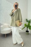 Tek Düğmeli Blazer Ceket 2210 - HAKİ