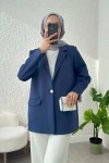 Tek Düğmeli Blazer Ceket 2210 - LACİVERT