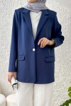 Tek Düğmeli Blazer Ceket 2210 - LACİVERT