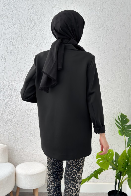 Tek Düğmeli Blazer Ceket 2210 - SİYAH