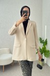 Tek Düğmeli Blazer Ceket 2210 - TAŞ RENGİ