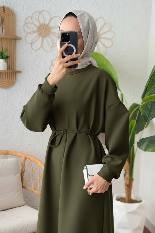 Elegance Scuba Elbise 2211 - HAKİ