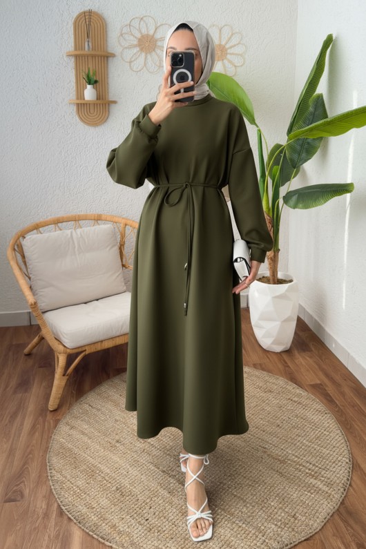 Elegance Scuba Elbise 2211 - HAKİ