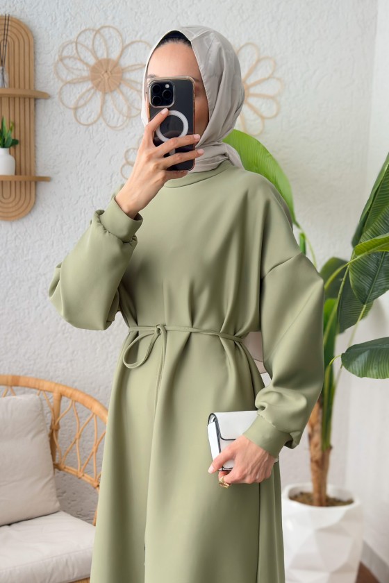 Elegance Scuba Elbise 2211 - AÇIK HAKİ