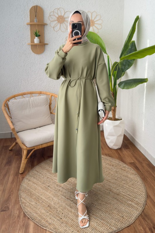 Elegance Scuba Elbise 2211 - AÇIK HAKİ