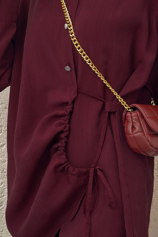 Etek Ucu Büzgülü Takım 2212 - BORDO