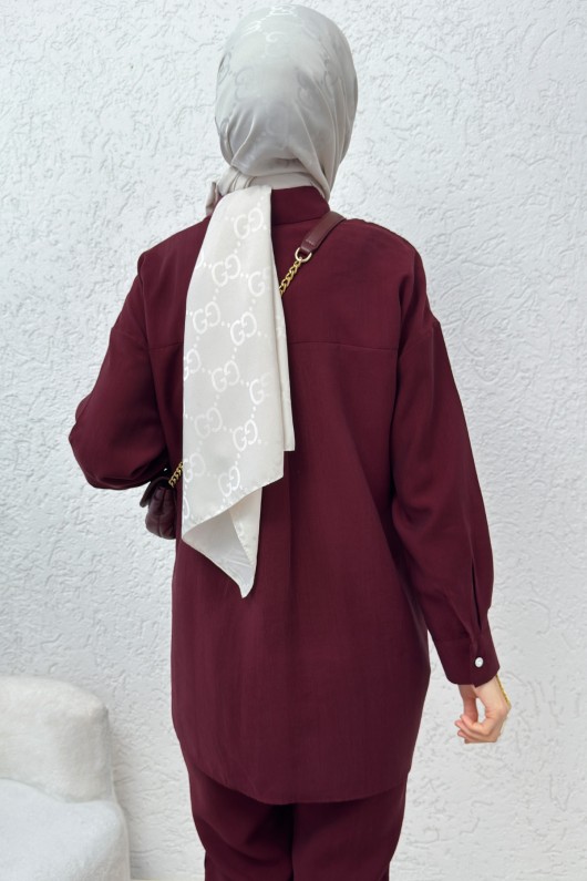 Etek Ucu Büzgülü Takım 2212 - BORDO