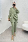 Etek Ucu Büzgülü Takım 2212 - MİNT YEŞİLİ