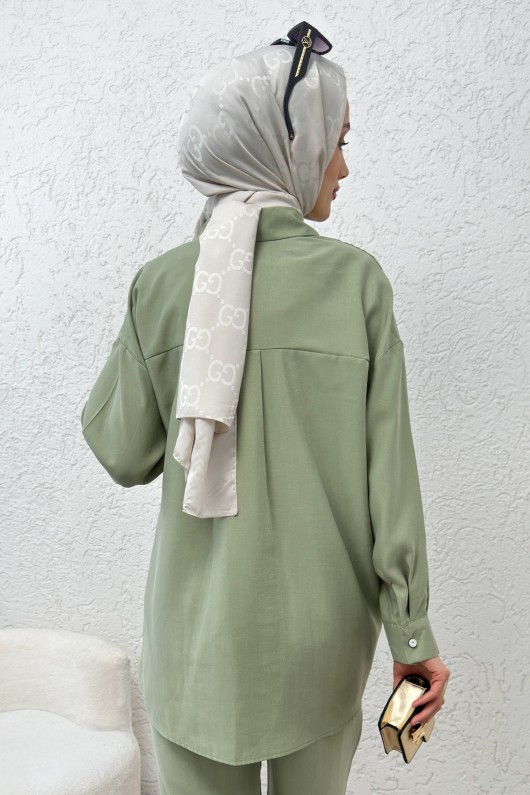 Etek Ucu Büzgülü Takım 2212 - MİNT YEŞİLİ