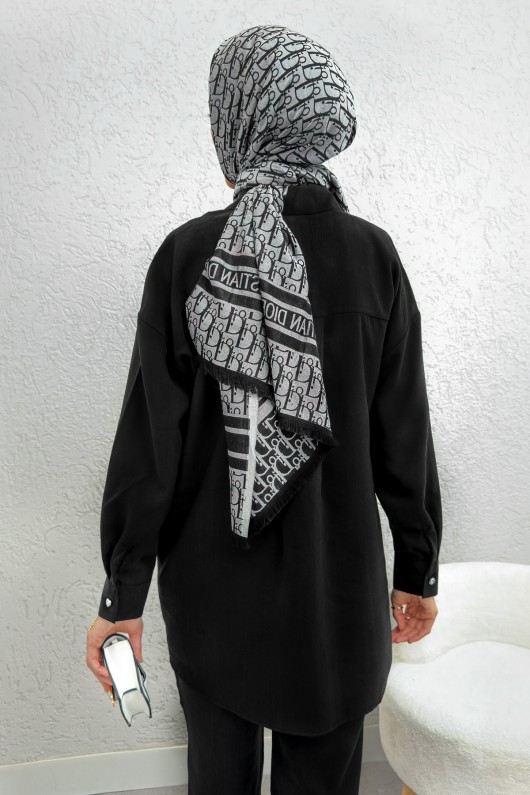 Etek Ucu Büzgülü Takım 2212 - SİYAH