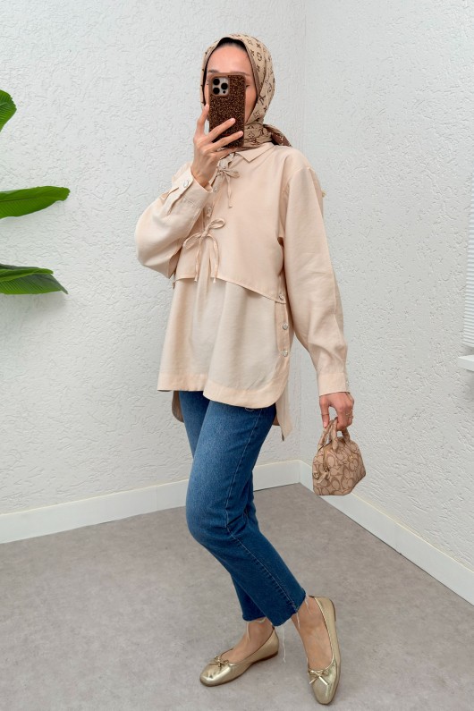 Bolero Detaylı Tunik 2213 - BEJ Bolero Detaylı Tunik 2213 - BEJ