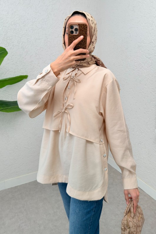 Bolero Detaylı Tunik 2213 - BEJ Bolero Detaylı Tunik 2213 - BEJ
