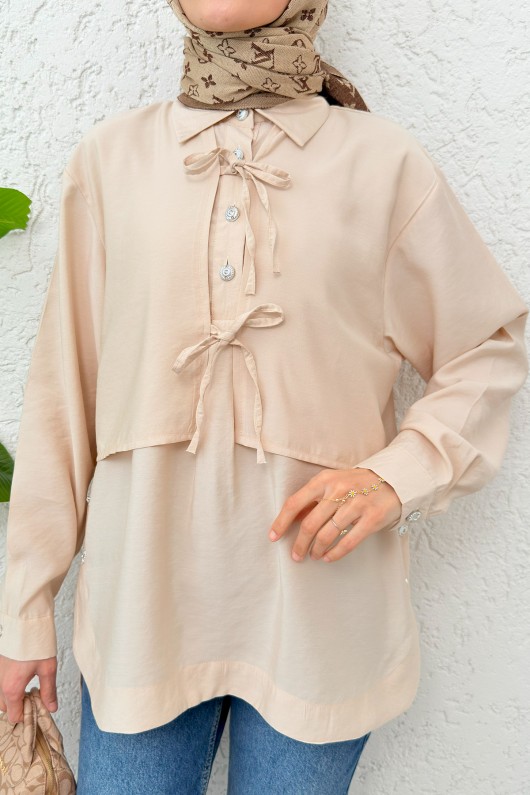 Bolero Detaylı Tunik 2213 - BEJ Bolero Detaylı Tunik 2213 - BEJ