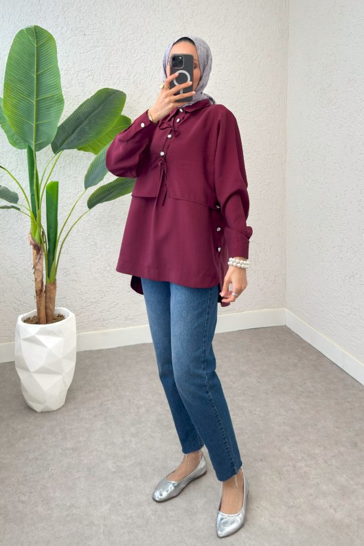 Bolero Detaylı Tunik 2213 - BORDO