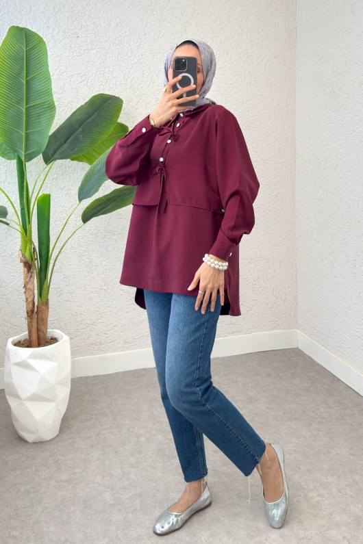 Bolero Detaylı Tunik 2213 - BORDO