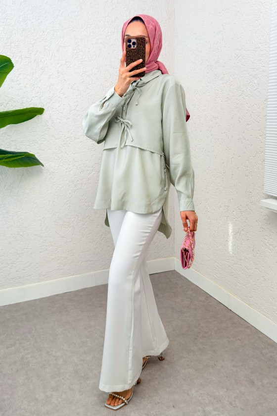 Bolero Detaylı Tunik 2213 - SU YEŞİLİ