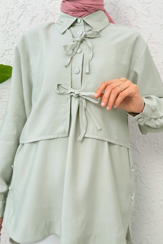 Bolero Detaylı Tunik 2213 - SU YEŞİLİ Bolero Detaylı Tunik 2213 - SU YEŞİLİ