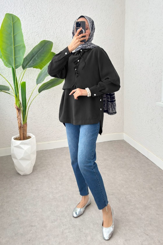 Bolero Detaylı Tunik 2213 - SİYAH Bolero Detaylı Tunik 2213 - SİYAH