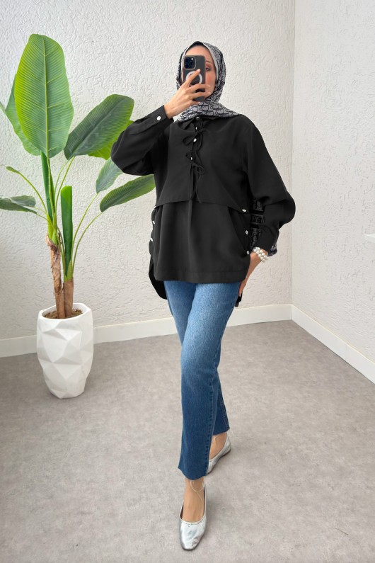Bolero Detaylı Tunik 2213 - SİYAH