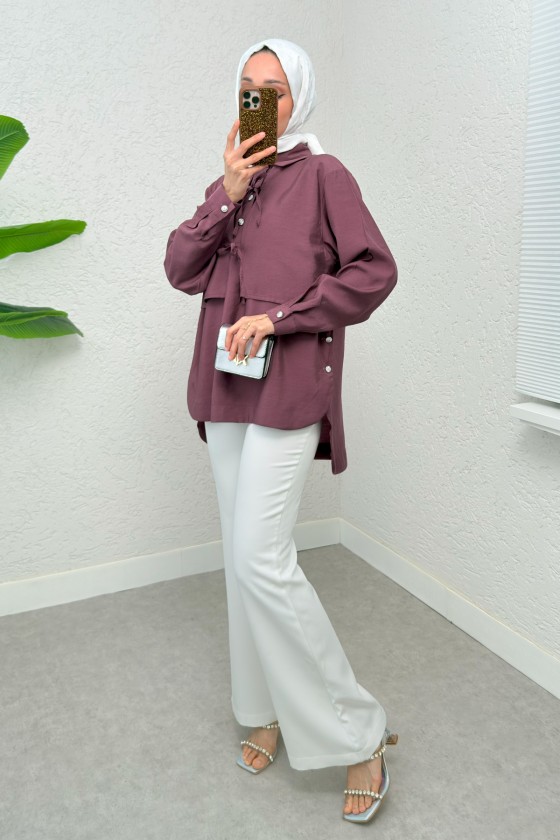 Bolero Detaylı Tunik 2213 - VİŞNE ÇÜRÜĞÜ
