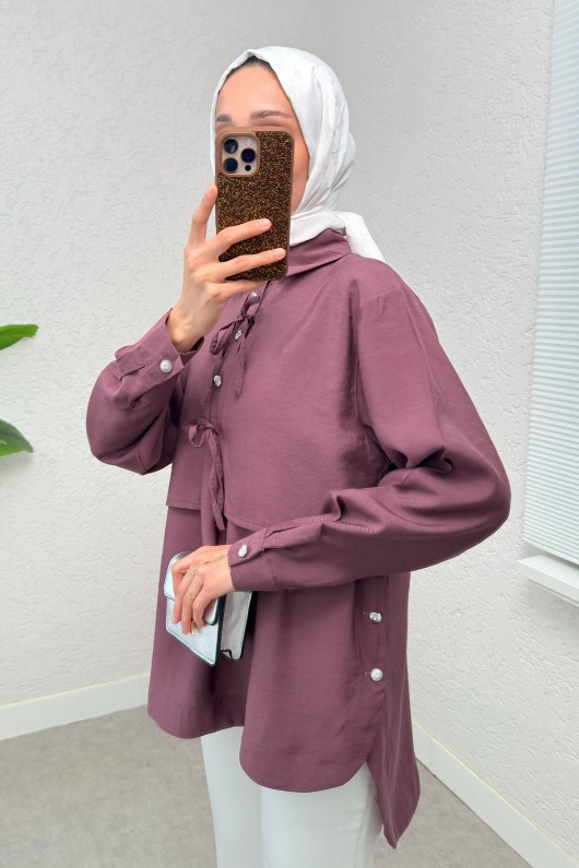 Bolero Detaylı Tunik 2213 - VİŞNE ÇÜRÜĞÜ