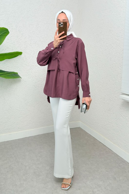 Bolero Detaylı Tunik 2213 - VİŞNE ÇÜRÜĞÜ