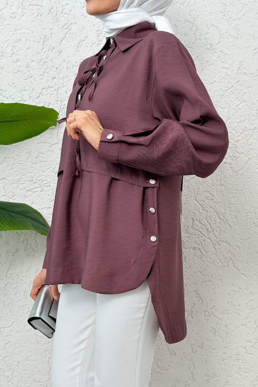 Bolero Detaylı Tunik 2213 - VİŞNE ÇÜRÜĞÜ