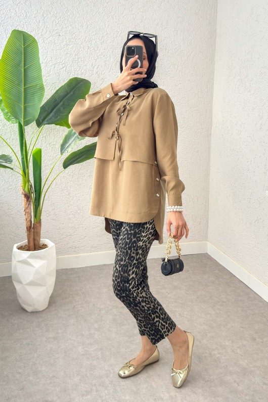 Bolero Detaylı Tunik 2213 - VİZON