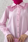 Yakalık Detaylı Gömlek 2214 - PEMBE