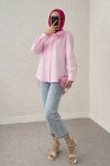 Yakalık Detaylı Gömlek 2214 - PEMBE