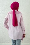 Yakalık Detaylı Gömlek 2214 - PEMBE