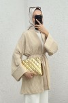 Büyük Manşetli Kimono 2215 - BEJ