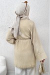 Büyük Manşetli Kimono 2215 - BEJ