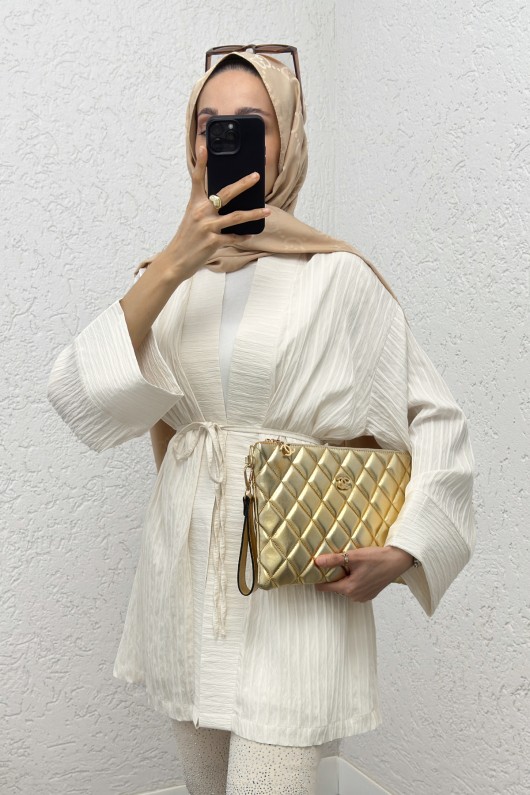 Büyük Manşetli Kimono 2215 - EKRU Büyük Manşetli Kimono 2215 - EKRU