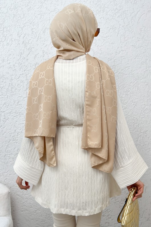 Büyük Manşetli Kimono 2215 - EKRU Büyük Manşetli Kimono 2215 - EKRU