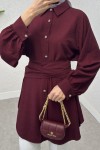 Entegre Kuşaklı Tunik 2217 - BORDO