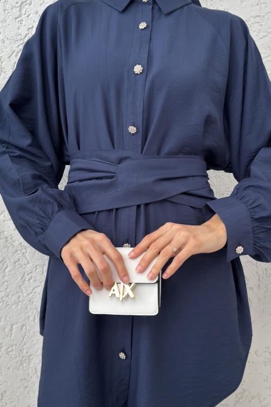 Entegre Kuşaklı Tunik 2217 - LACİVERT