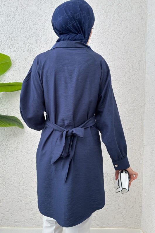 Entegre Kuşaklı Tunik 2217 - LACİVERT