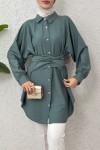 Entegre Kuşaklı Tunik 2217 - NİL YEŞİLİ