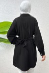 Entegre Kuşaklı Tunik 2217 -SİYAH