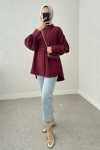 Manşet Düğmeli Gömlek 2218 - BORDO