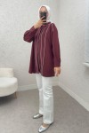 Ara Biyeli Tesettür Gömlek 2219 - BORDO Ara Biyeli Tesettür Gömlek 2219 - BORDO