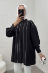 Ara Biyeli Tesettür Gömlek 2219 - SİYAH