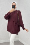 Yandan Bağlamalı Gömlek 2220 – BORDO