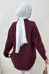 Yandan Bağlamalı Gömlek 2220 – BORDO